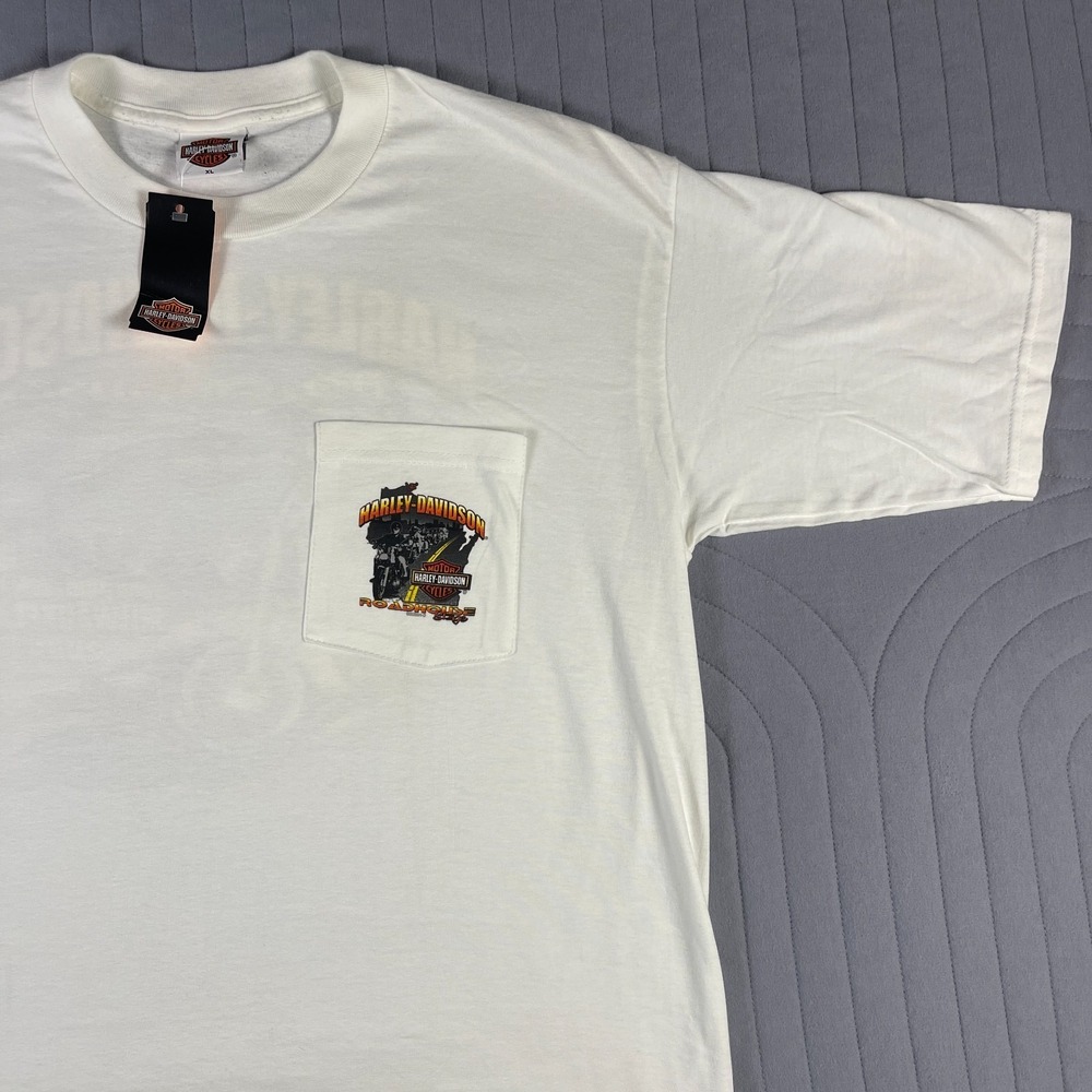 VTG Harley Davidson Mens Shirt XL White Roadhouse Stage 2005 Summerfest USA NWT - Picture 3 of 12